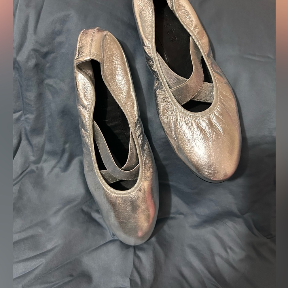 Silver Flats with Classic Silhouette and Distressed Finish